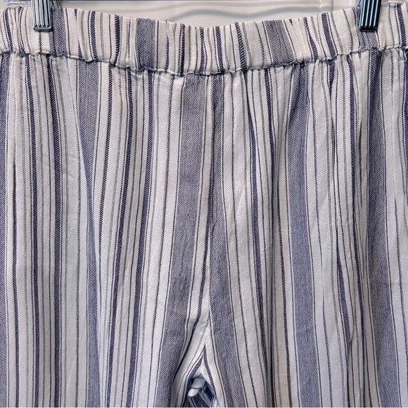 Fresh Produce Surfside Selena Blue Stripe Wide Leg Beach Resort Pant Size L - Picture 5 of 6